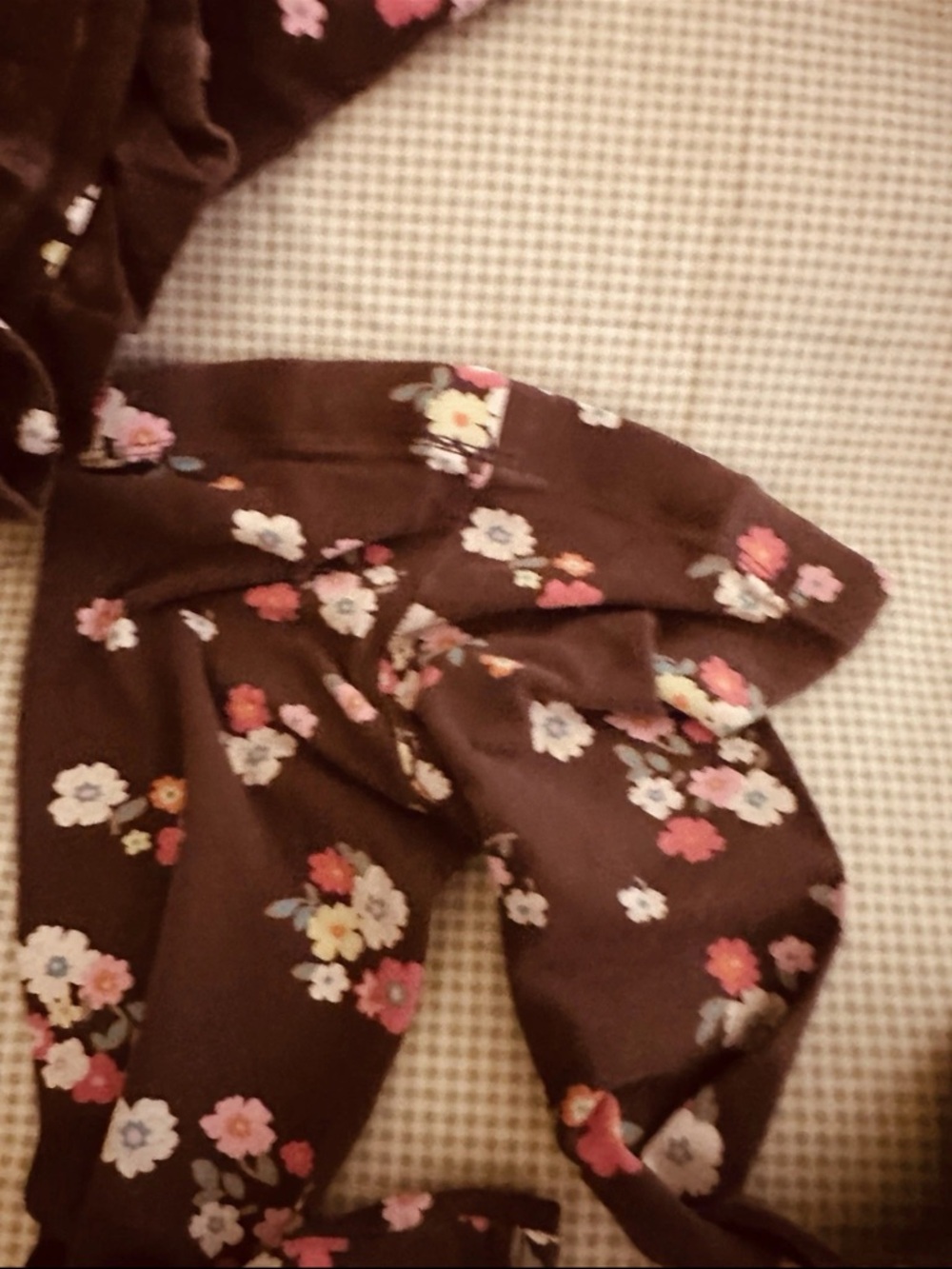 Girls' Floral Ruffle Set - Brown - Picture 4 of 5